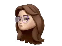 a cartoon of a woman wearing glasses with a sad expression on her face