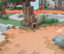 a screenshot of a minecraft game with marilyn standing in the foreground