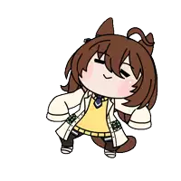 a cartoon drawing of a girl with brown hair and brown ears