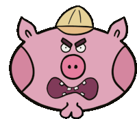 Piggy Emoji Sticker - Piggy Pig Emoji Stickers