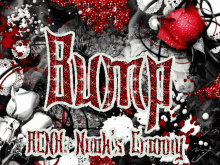 a black and white graphic with the word bongo in red