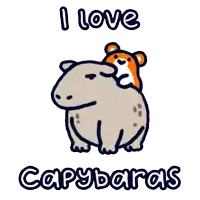 a cartoon of a capybara with the words i love capybaras