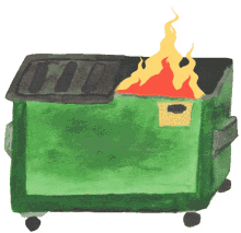 dumpster fire watercolor garbage garbage fire fire