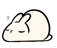 a cartoon rabbit is sleeping on its back with its eyes closed and the letter z above it .