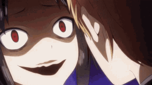 crazy smile anime  Google Search  Creepy smile Anime faces expressions  Anime closed eyes