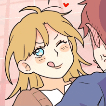 a cartoon drawing of a boy and a girl