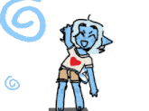 a cartoon character with a heart on his shirt