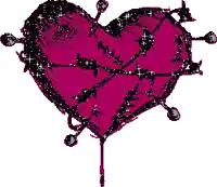 a purple heart is surrounded by barbed wire on a white background
