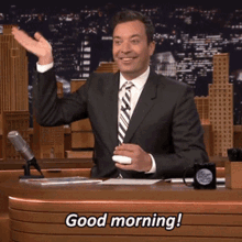 Good Morning Late Night Show GIF - Good Morning Late Night Show Wave GIFs