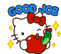 Hello Kitty Good Job Sticker - Hello Kitty Good Job Stickers