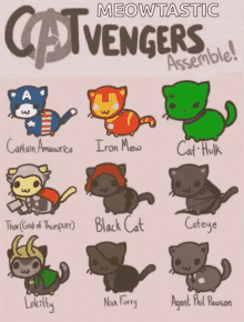 meowtastic kitty avengers funny cat avengers