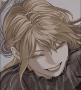 a close up of a woman 's face with a smile on her face