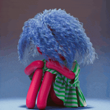 a doll with blue hair says i 'm poor on the bottom