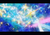 a painting of a galaxy with a lot of stars and planets .