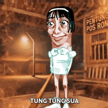 a cartoon character with the name tung tung sua on the bottom right