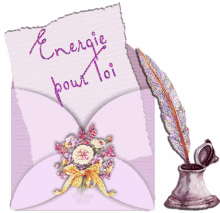 energie pour toi letter sparkle rose ink well