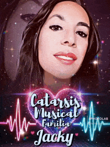 a poster for catarsis musical familia jacky showing a woman