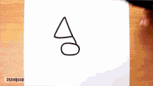 a person is drawing a triangle on a piece of paper with a marker ..