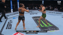 a ufc fight between vieira and harrison is being broadcast live