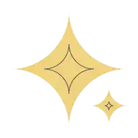 a drawing of a star with a black outline on a yellow background