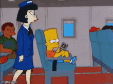 Bart Simpson On A Plane GIF - The Simpsons Bart Simpson Device GIFs