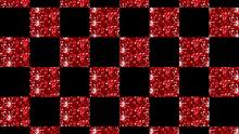 a red and black checkered pattern with sparkles on it