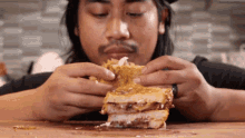 Eating A Sandwich Joshua Walbolt GIF - Eating A Sandwich Joshua Walbolt Lovefoodmore With Joshua Walbolt GIFs