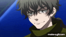 a close up of a person 's face with the words make a gif.com below