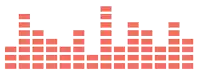 a red equalizer on a white background that looks like a tetris game .