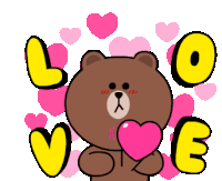 Brown And Cony Love Sticker