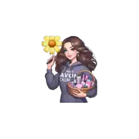 a girl wearing a hoodie that says avon calling