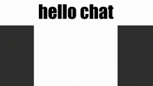 a drawing of a red circle with a black face and the words hello chat