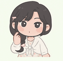 a cartoon drawing of a girl with a braid