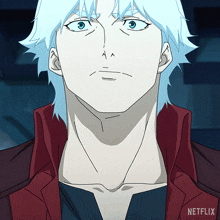 a close up of a man 's face with netflix written on the bottom right