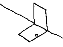 a black and white drawing of a dog sitting on a carpet .
