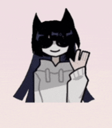 a cartoon of a girl wearing a mask and sunglasses