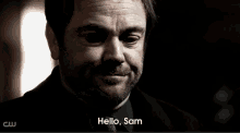 Crowley Thinking Oh Shit Hes Behind Me Isnt He GIF - Supernatural Crowly Sam Winchester GIFs