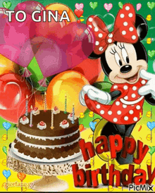 happy birthday minnie mouse cute cake balloons