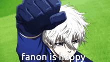 fanon is happy written on a picture of a man
