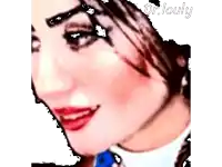 a close up of a woman 's face with dr. louly written on the bottom right