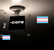 the word core is on a black square
