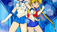 sailor moon sailor mercury blue rainbow night