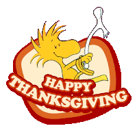Happy Thanksgiving Woodstock Sticker - Happy Thanksgiving Woodstock Peanuts Stickers