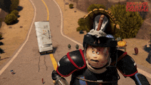 a poster for sausage party 's foodtopia shows a man with a hot dog on his head