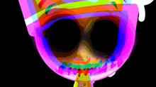 a colorful drawing of a person 's face with a crown on it