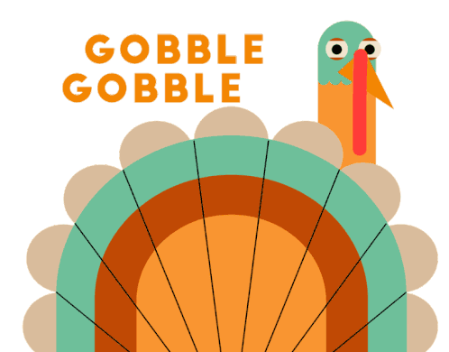 Thanksgiving Turkey Sticker - Thanksgiving Turkey Gobble Stickers