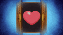 a pixel art of a heart coming out of a window