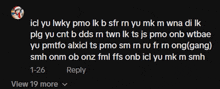 a black screen with a reply and view 19 more