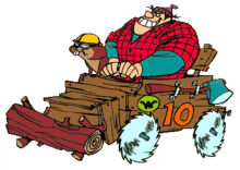 buzz wagon wagon lumberjack beaver wood mobile