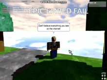 a screenshot of a video game with the words epic embed fail on the bottom